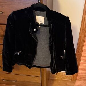 Rebecca Taylor Black Velvet Bomber Jacket